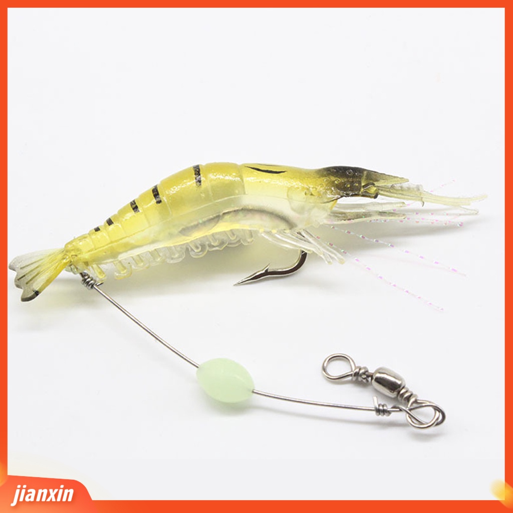 (In Stock) 10Pcs 9.5cm /6.5g Luminous Bionic Udang Umpan Lembut Dengan Kait Alat Pancing