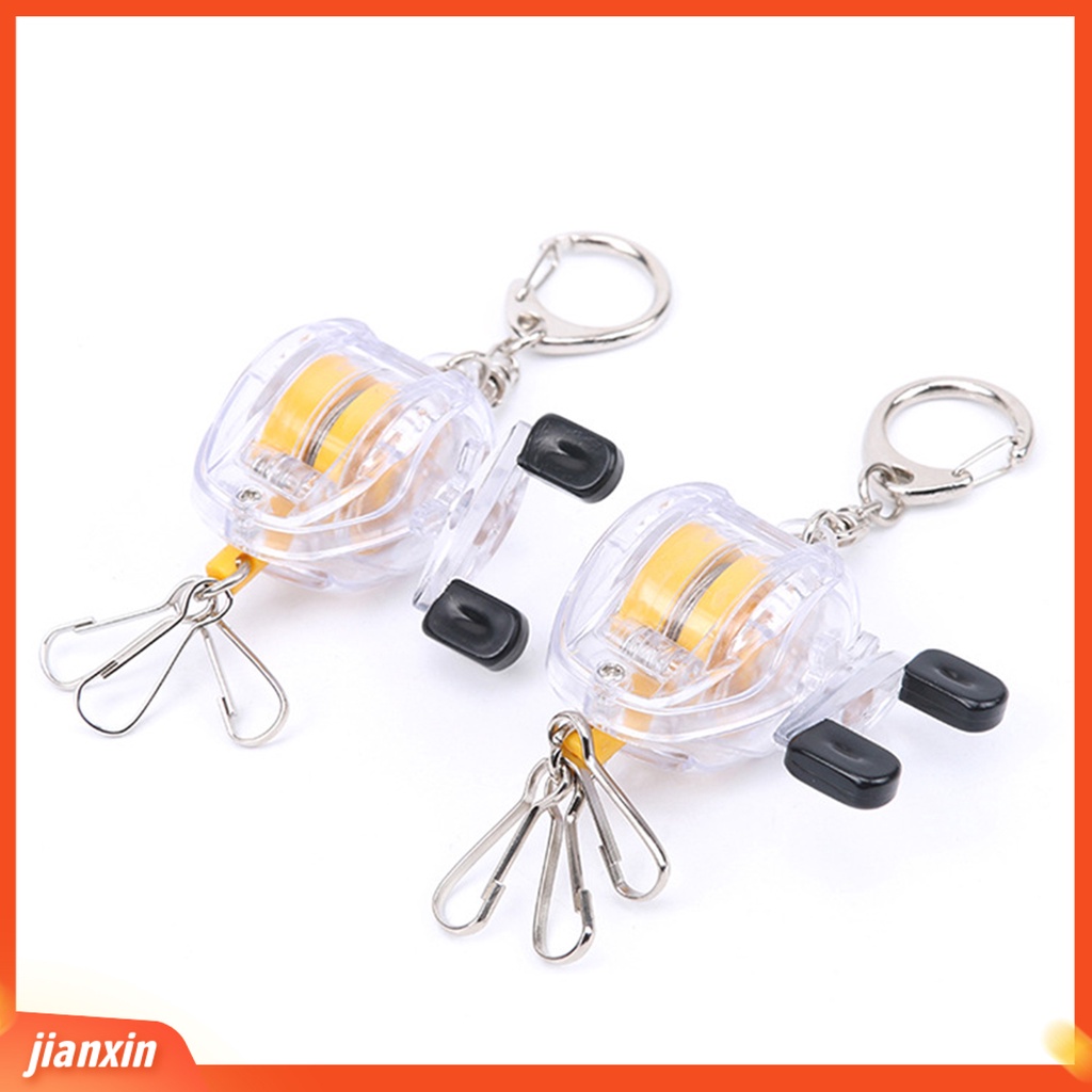 (In Stock) Gantungan Kunci Portable Kawat Baja Anti Hilang Retractable Fishing Reel Keyring Untuk Nelayan