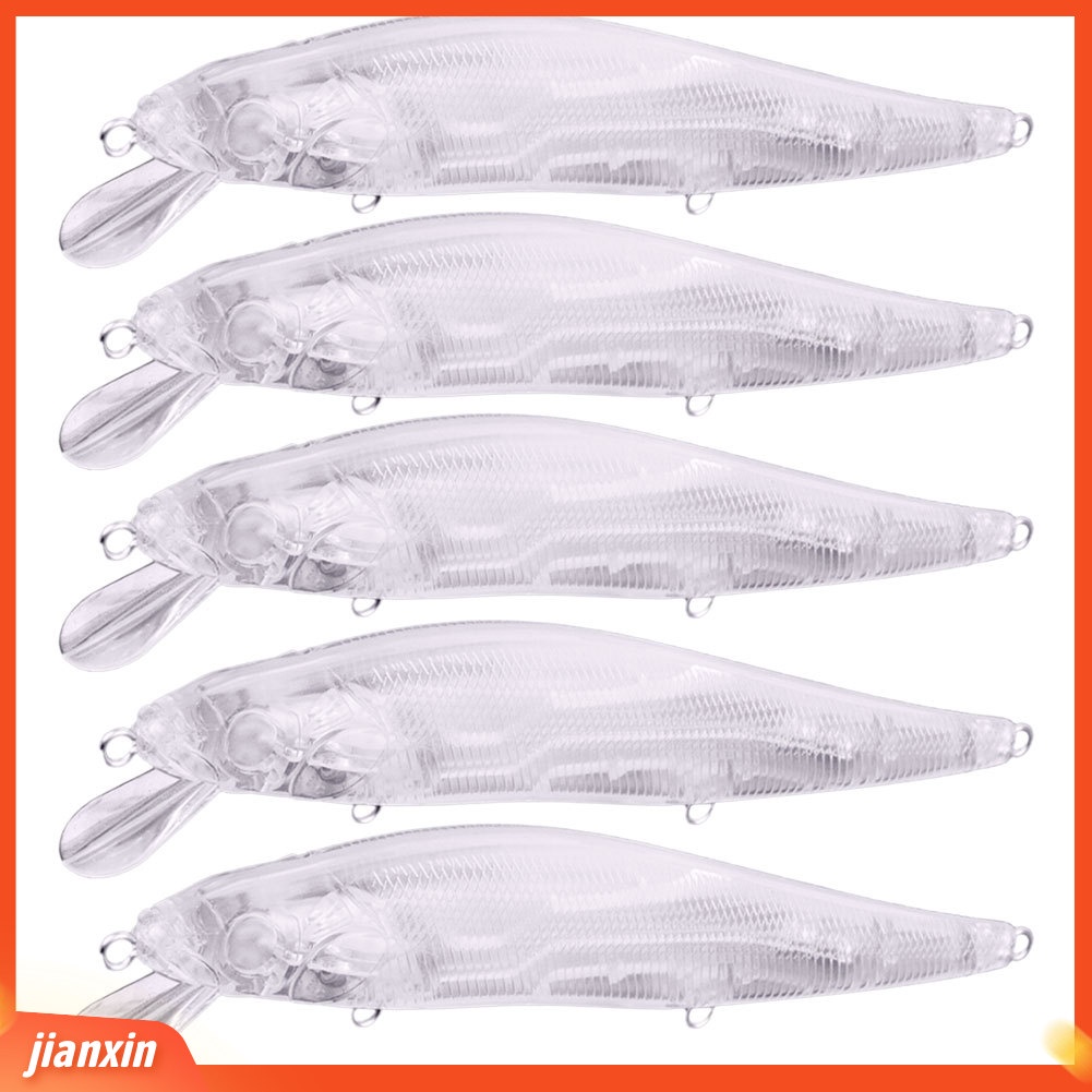 (In Stock) 5Pcs 14cm 19.7g Buatan Tidak Dicat DIY Crankbait Memancing Umpan Ikan Alat