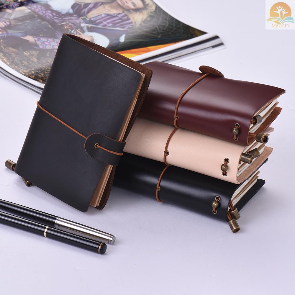 In Stock Leather Soft Cover Isi Ulang Jurnal Notebook Dengan Tali Elastis Diary Travel Bisnis Notepad Lined Blank Grid Paper Untuk Pria &amp; Wanita Sketsa Tulisan