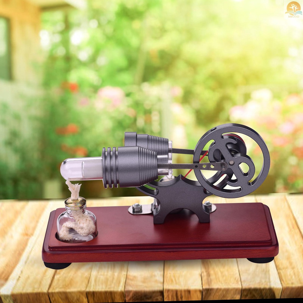 In Stock Gaya Retro Mesin Stirling Udara Panas Model Motor Dollar Flywheel Design Mainan Edukasi Generator Listrik Dengan Tali Lampu LED Warna-Warni DIY Untuk Pelajar Guru Remaja C