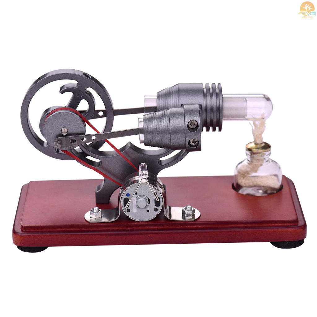 In Stock Gaya Retro Mesin Stirling Udara Panas Model Motor Dollar Flywheel Design Mainan Edukasi Generator Listrik Dengan Tali Lampu LED Warna-Warni DIY Untuk Pelajar Guru Remaja C