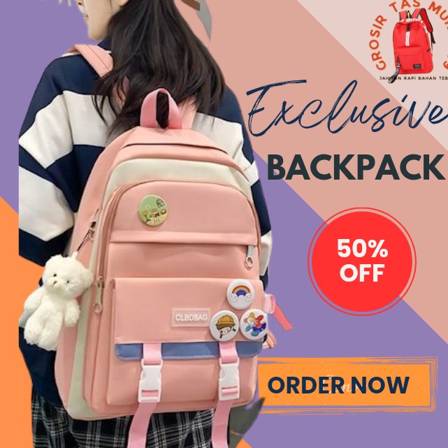 Tas Sekolah Anak SD SMP SMA Wanita Perempuan Tas Backpack Ransel Sekolah Tas Kerja Wanita Import