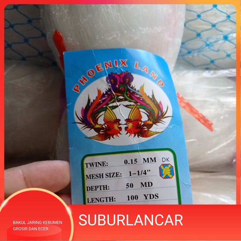 Jaring ikan senar 0.15 1¼ inchi 50md/100yds tate jaring ikan kecil pukat ikan jaring ikan murah