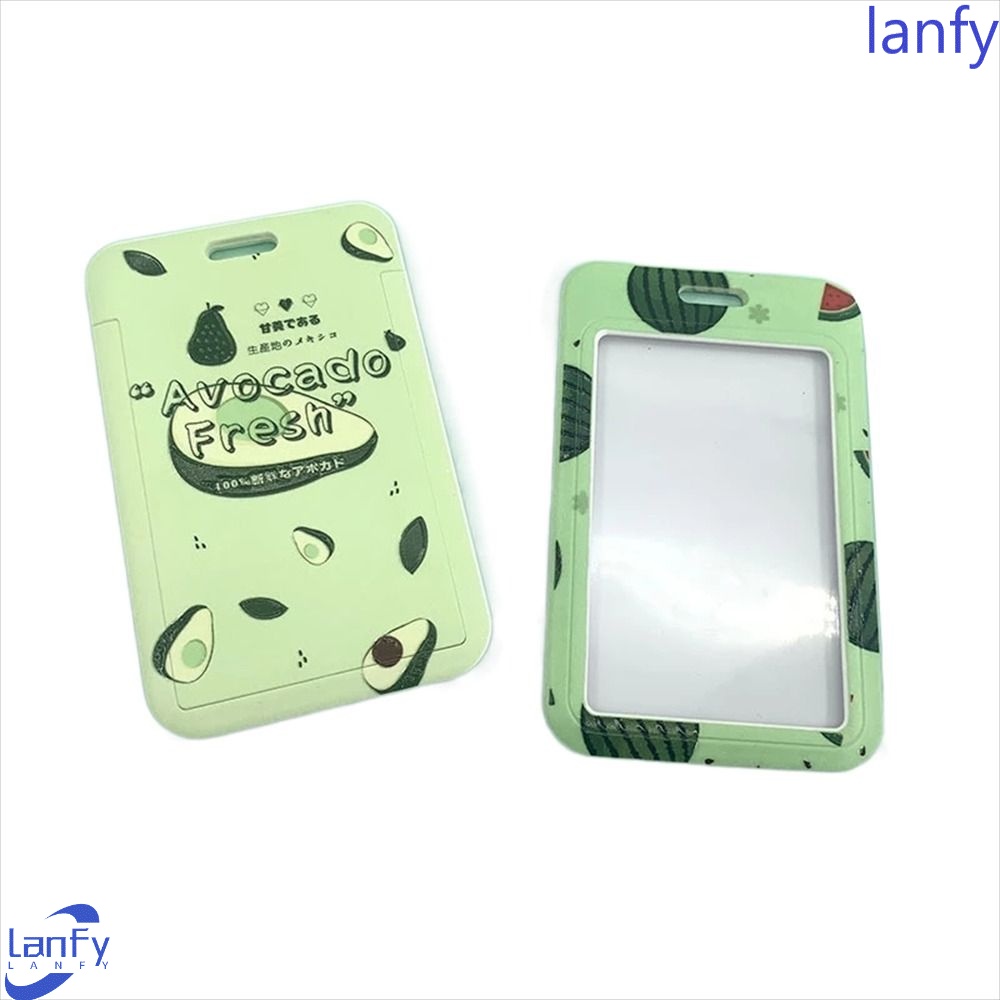 LANFY Badge Card Case Wanita Pria Mahasiswa Lanyard Strawberry Phone Tali Leher Badge Holder Karyawan Case Cover