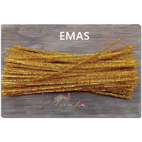 

GKRJ-09 : Kawat Bulu / Pipe Cleaner Metalik per pak +- 100 buah - emas