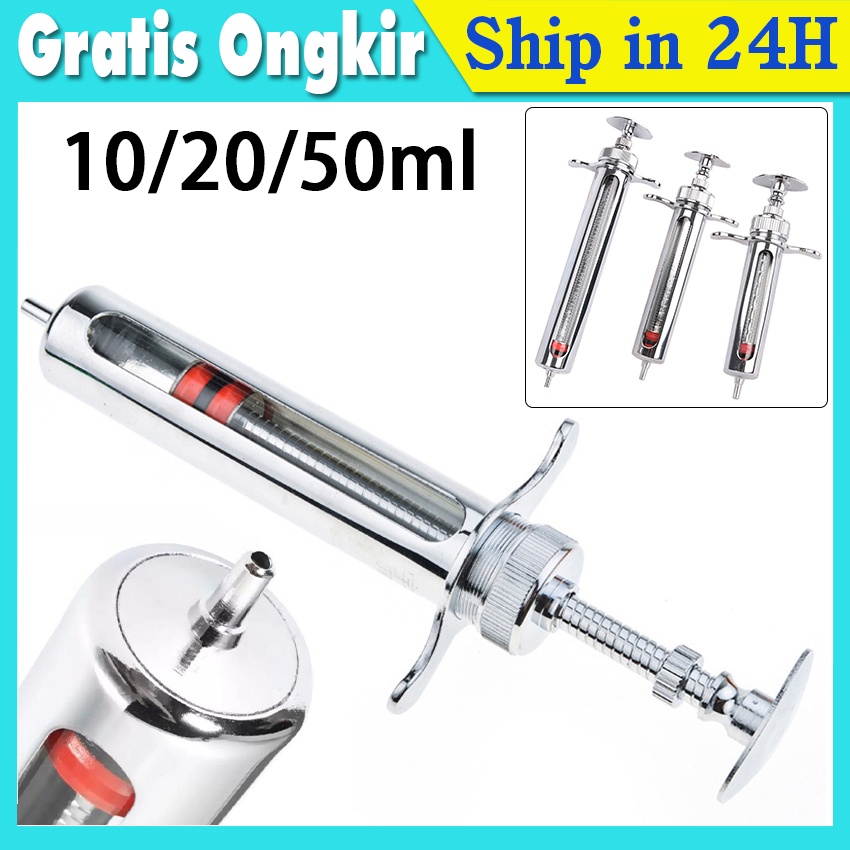 Sco Jarum Suntik Hewan Stainless 50ml Suntikan Tanpa Jarum Syringe Parfum Spuit Syringe Suntikan
