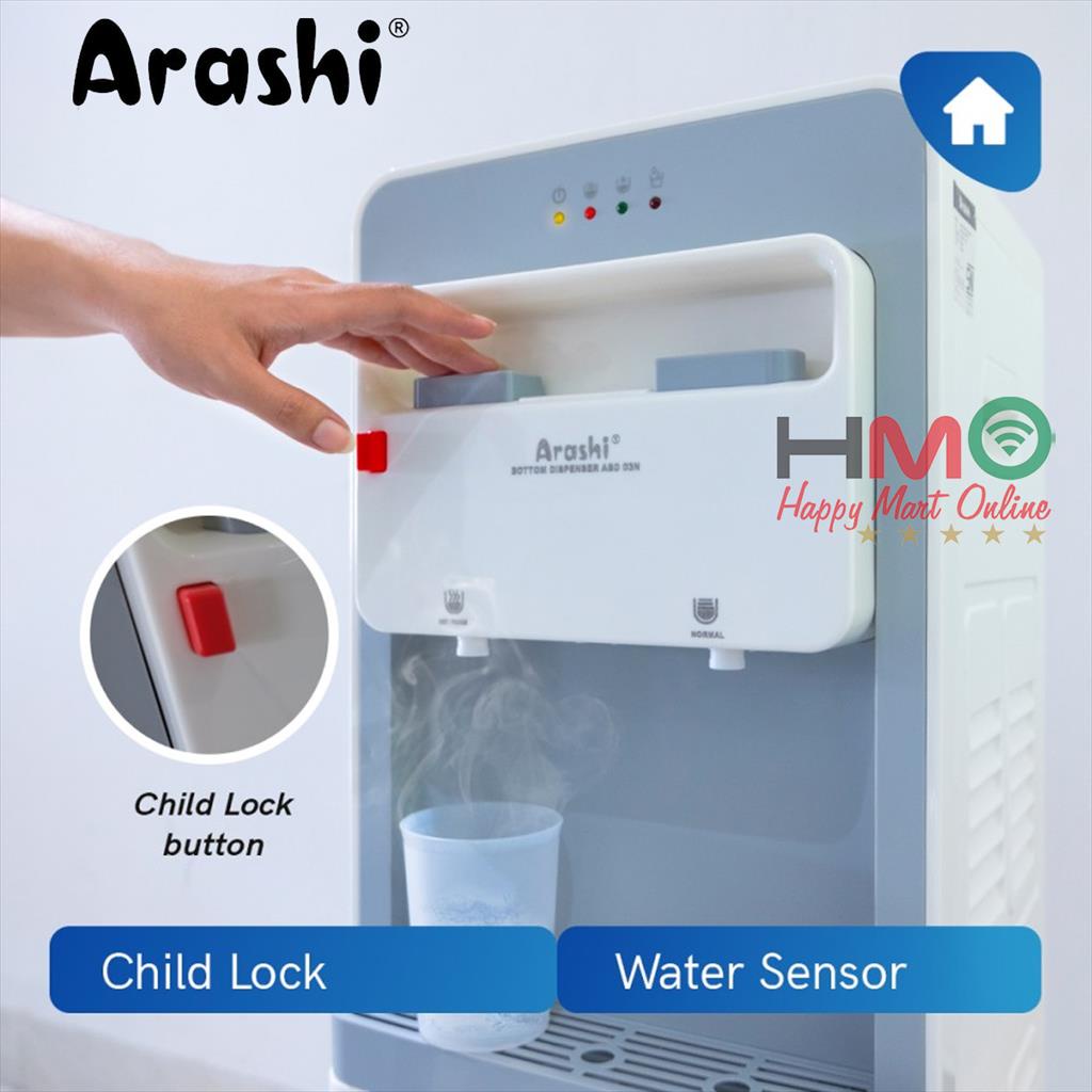 Dispenser Arashi Galon Bawah ABD 03 Panas Normal Bottom Load Dispenser Arashi ABD-03