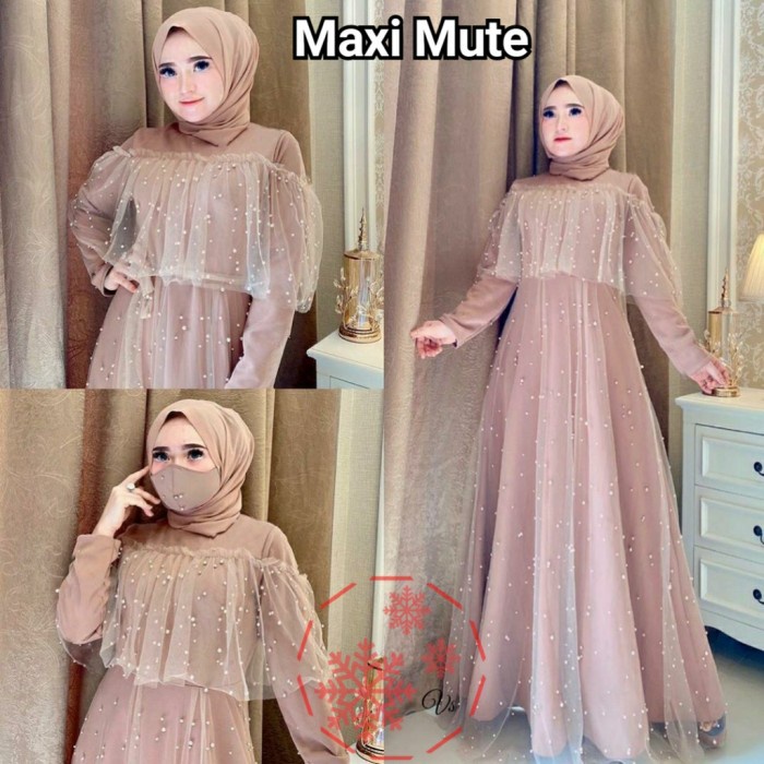 New Trend Style MUTE GAMIS MAXI WANITA TERBARU MUSLIM HARI RAYA BRUKAT - COKSU, L