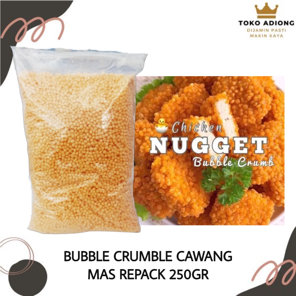 

BUBBLE CRUMB CAWANG MAS repack 250gr - Tepung roti crumble 250gr - Tepung nugget - rice crispy bubble crumb 250gr