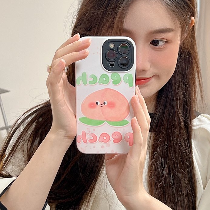 Cute Avocado Peach Hard Plastic Case HP iP iPhone 12 13 14 Pro Max 11 FTD Casing Apple