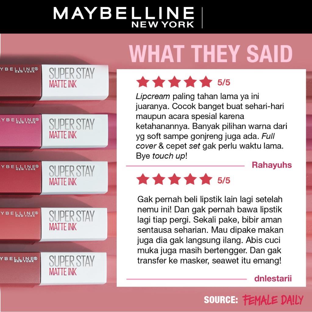 CLAIYDREAM LIPSTIK LIPCREAM MAYBELLINE WATERPROOF MAKE UP TAHAN 16 JAM