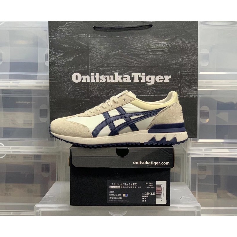 Sepatu 0nitsuka Tiger California 78 Ex Cream Navy Free Paperbag