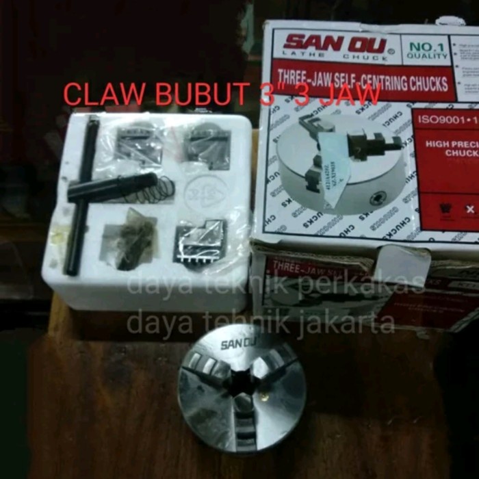 clau bubut san ou 3" 3 jaw sanou - claw bubut sanou - kepala bubut 3" CLAW SAN OU
