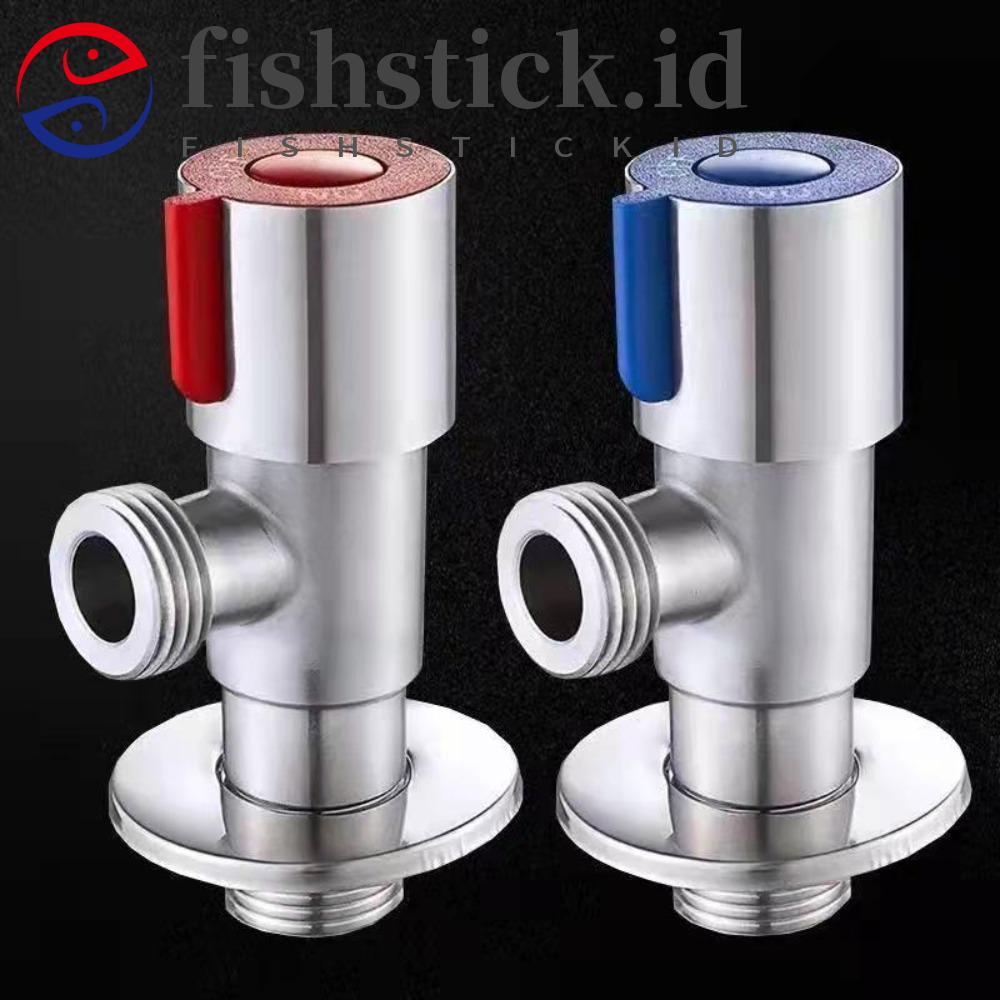 Fishstick Triangle Valve Stainless Steel Basin Faucet Stop Valve Kamar Mandi Toilet Katup Saklar Angle Valve