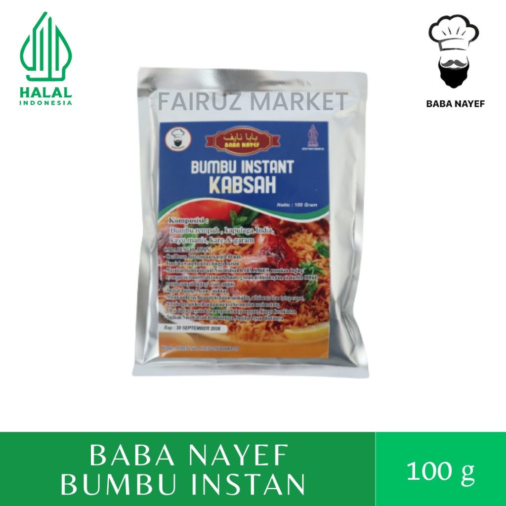 

Baba Nayef Bumbu Instant Kabsah 100g | Bumbu Instant Masakan Arab | Bumbu Nasi Arab
