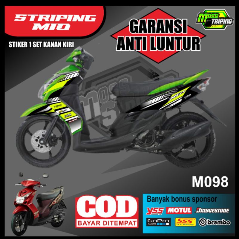 MASS Striping - Striping Sticker List Variasi Motor Yamaha Mio Soul Karbu old lama 2007 2008 2009 20