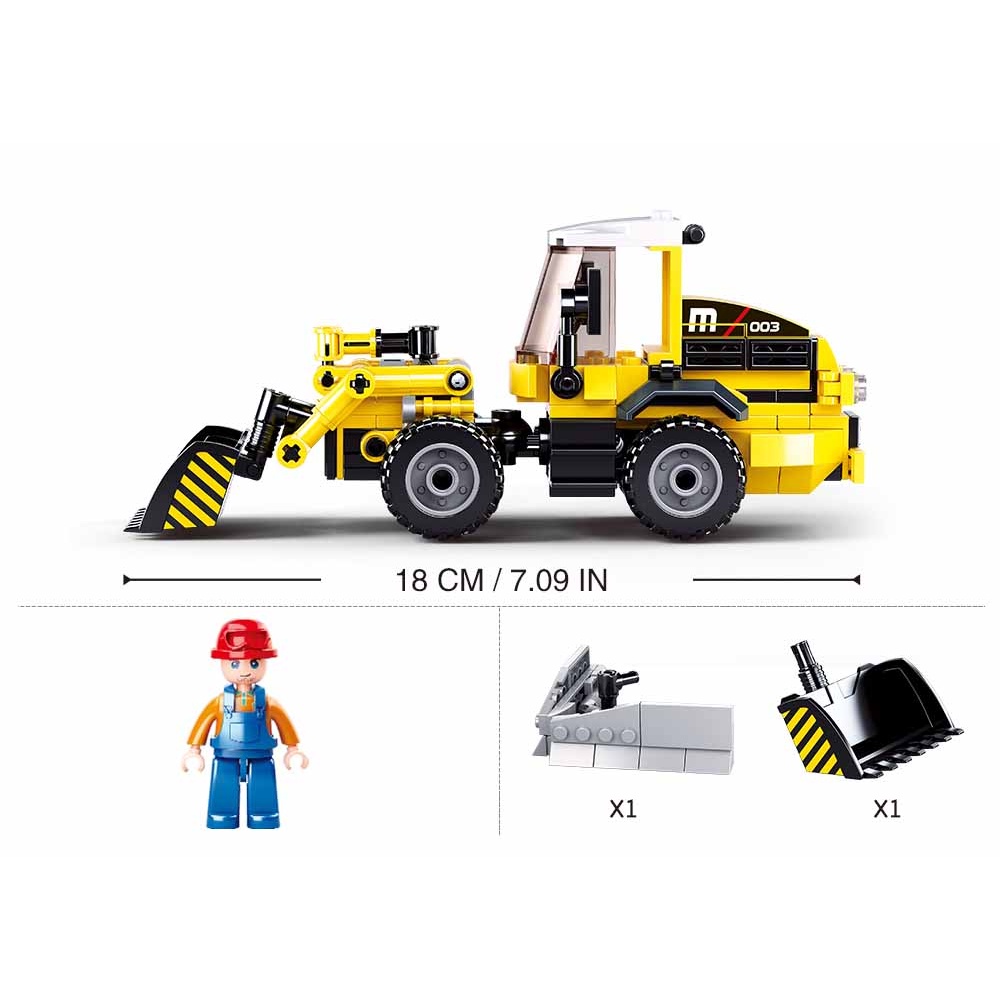 Mainan Balok Susun Sluban Model Town Forklift 2 In 1 M38-B0803