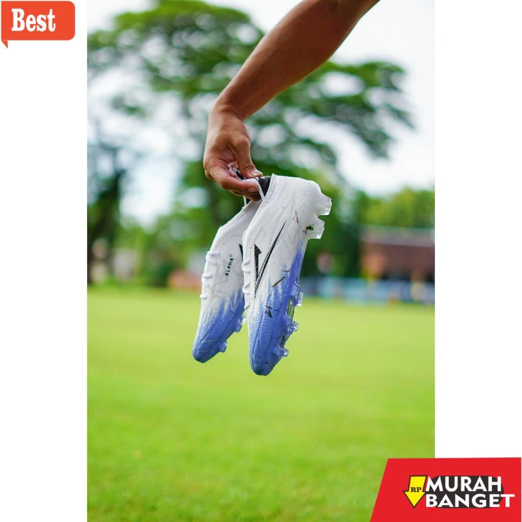 Sepatu bola terkeren- Sepatu Sepak Bola ALPHA G Dewasa Putih Biru