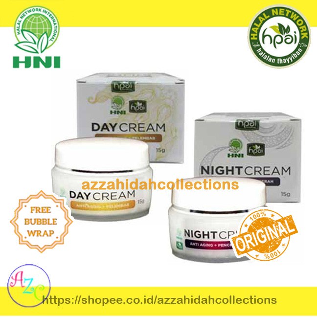 Paket Night Cream & Day Cream / Krim Wajah siang & Malam - HNI HPAI KH-azc0 . .