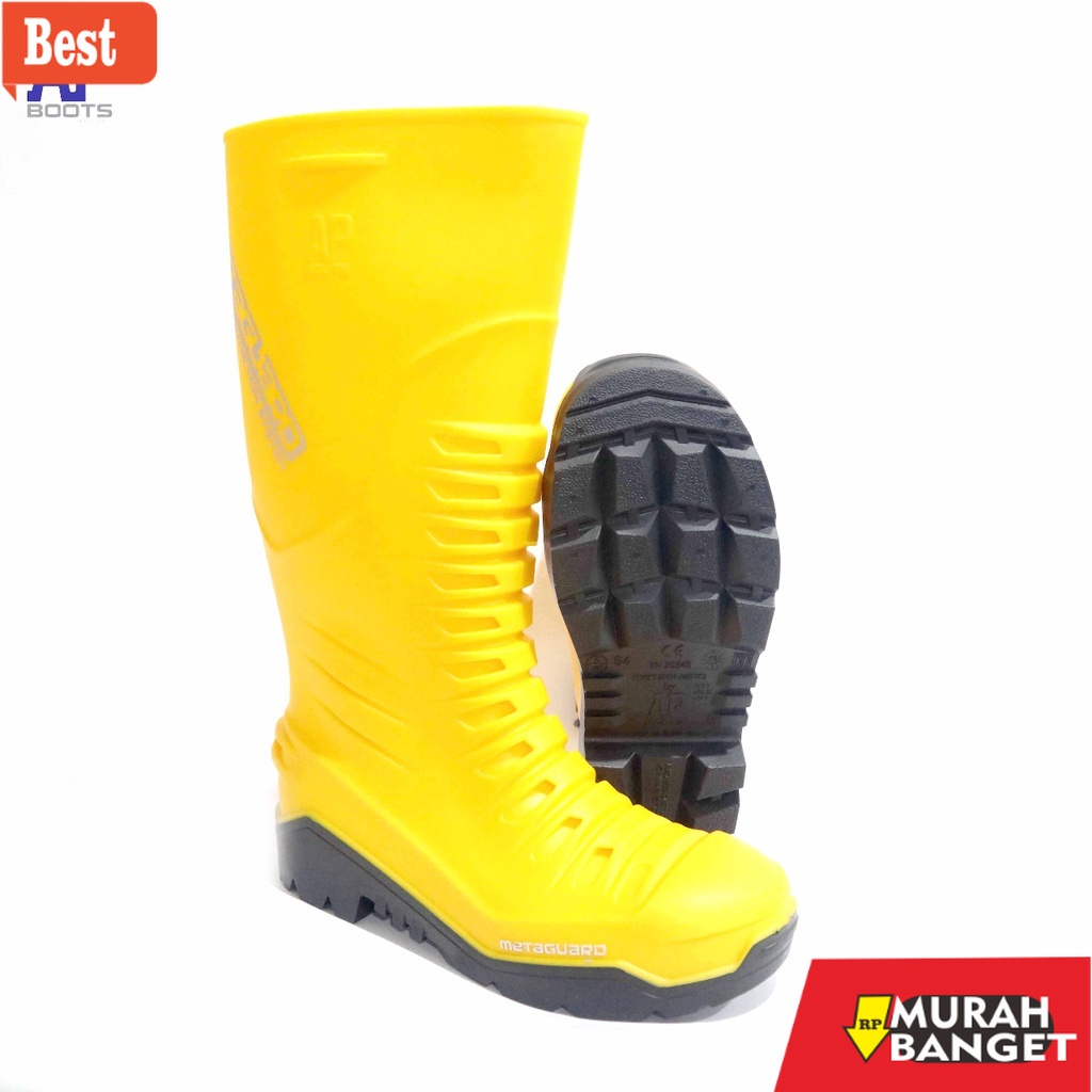 Boot pria terbaru- AP METAGUARD 39-43 YELLOW - SEPATU BOOT SAFETY KARET - AP BOOTS