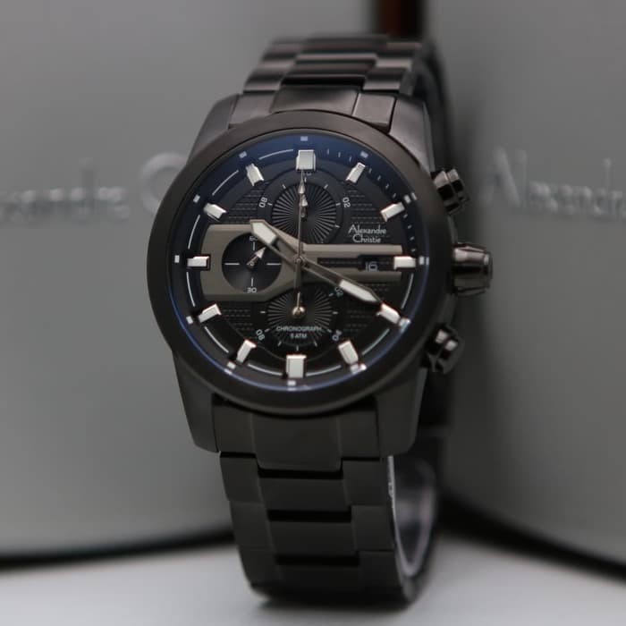 Jam Tangan Pria Alexandre Christie 6270 Original - Full Black