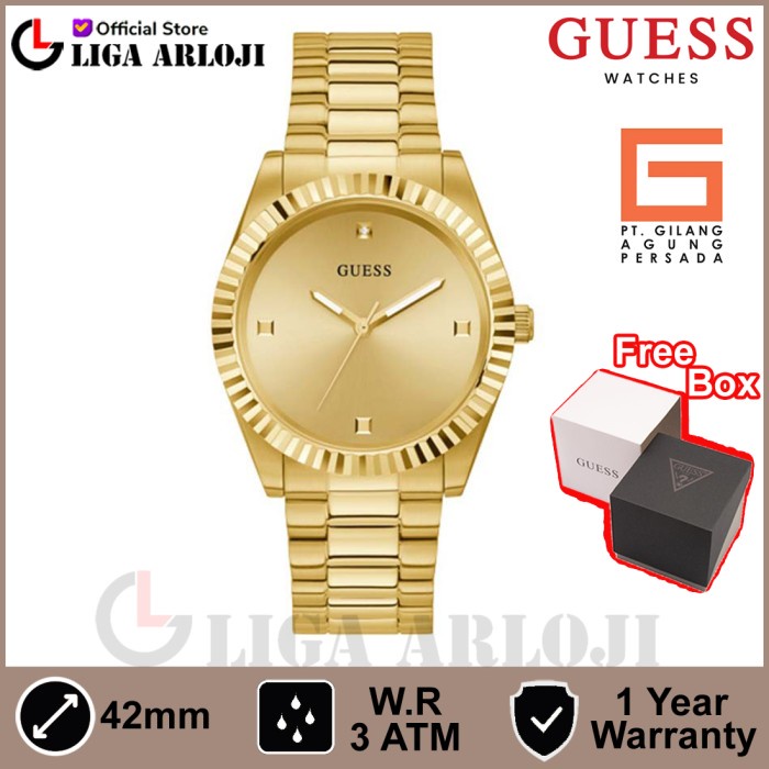 GUESS GW0542G2 Original CONNOISSEUR Jam Tangan Pria Analog Gold