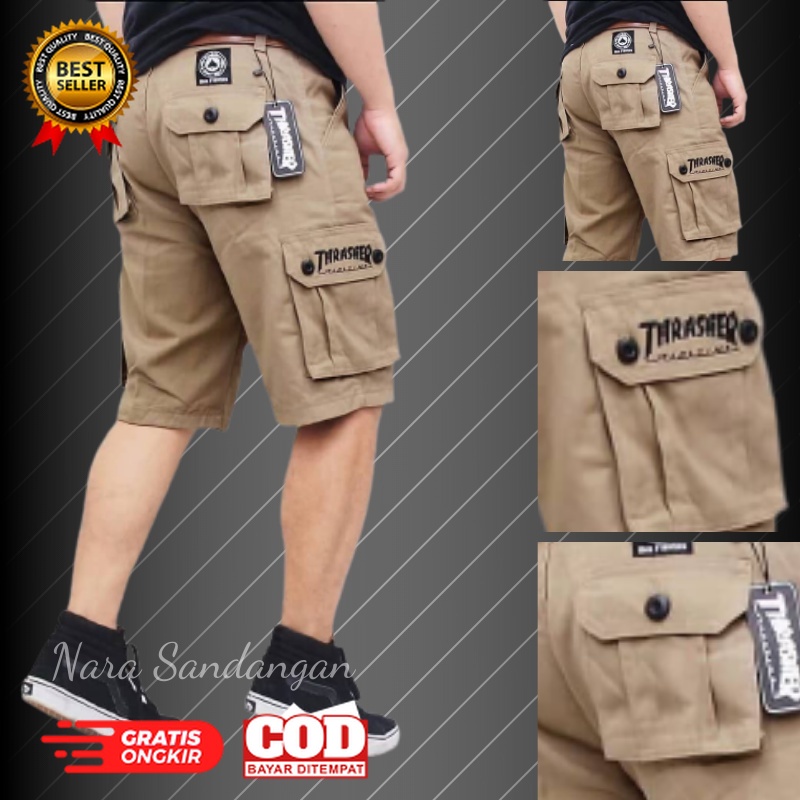 ootd bahan tebal halus nyaman dipakai /CELANA PENDEK PRIA CARGO/CELANA CARGO PENDEK PRIA SAKU KIMPUL