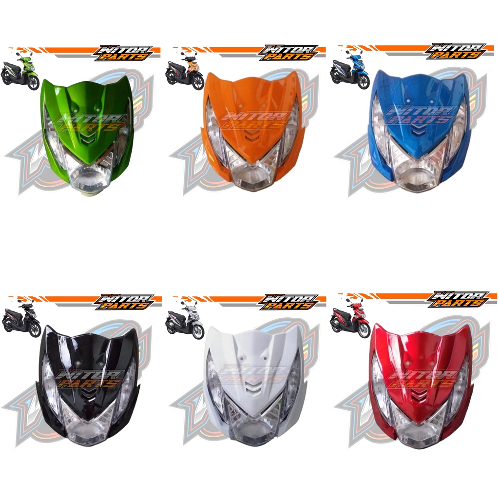 Cover Tameng Dasi Depan Honda Beat Fi 2013 2014 2015 2016 Plus Lampu Depan Dan Sein / Tameng Depan B