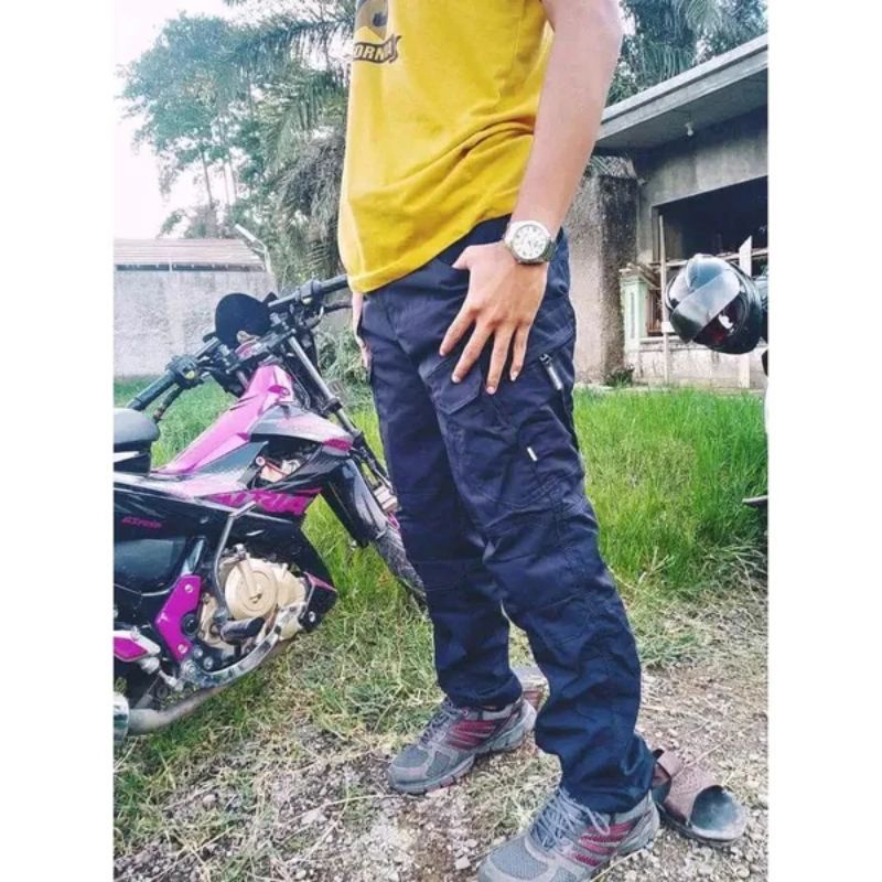 Celana Tactical Panjang Pria Biru Dongker / Navy Blakhawk cowok Kargo gunung PdL Polisi TNI brimob