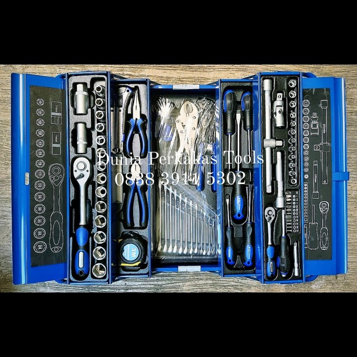 Tool Box Kit Set 91 pcs Merk SANDS-Kunci Shock / Kunci Set Box