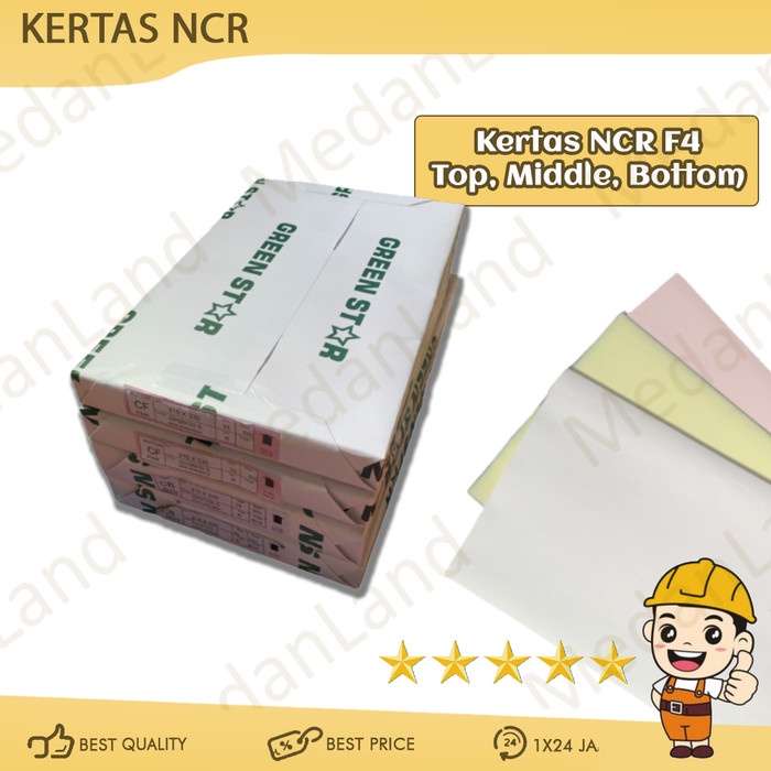 

Kertas NCR Carbonless Top middle bottom putih pink kuning nota bon f4