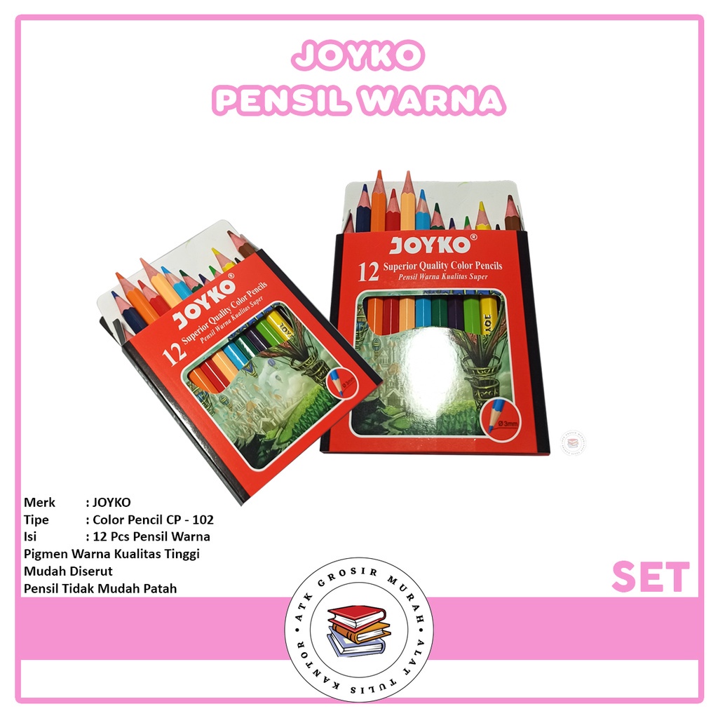 

JOYKO - Pensil Warna Mini 12 Warna - Color Pencil CP-102 - 1 Set