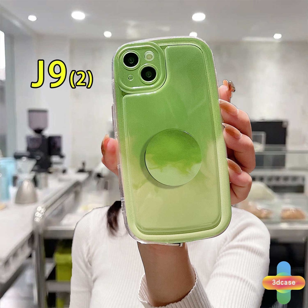 Compatible For Case IPhone 6 7 6S 8 14 Plus XR 11 12 13 14 PRO MAX X XS MAX 11 12 13 Se 2020 6SPlus 7Plus 6Plus 8Plus 14Plus XSMAX Ins Gradual Matcha Green Silicone Soap Case With Stand