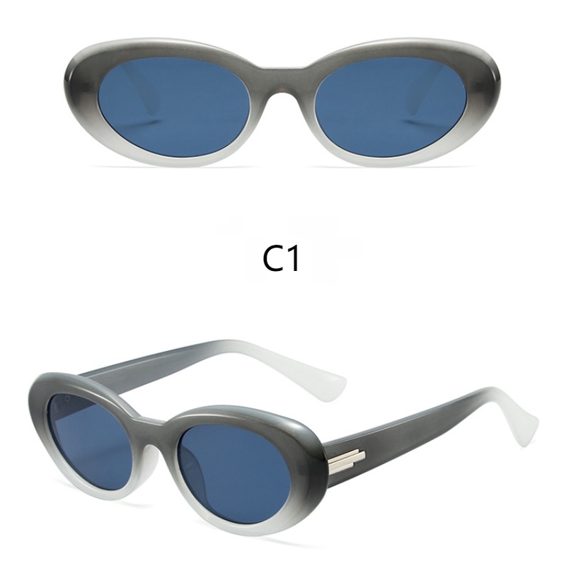 Kacamata Hitam Frame Kecil Oval Korea Untuk Wanita Pria Warna Jelly Shades