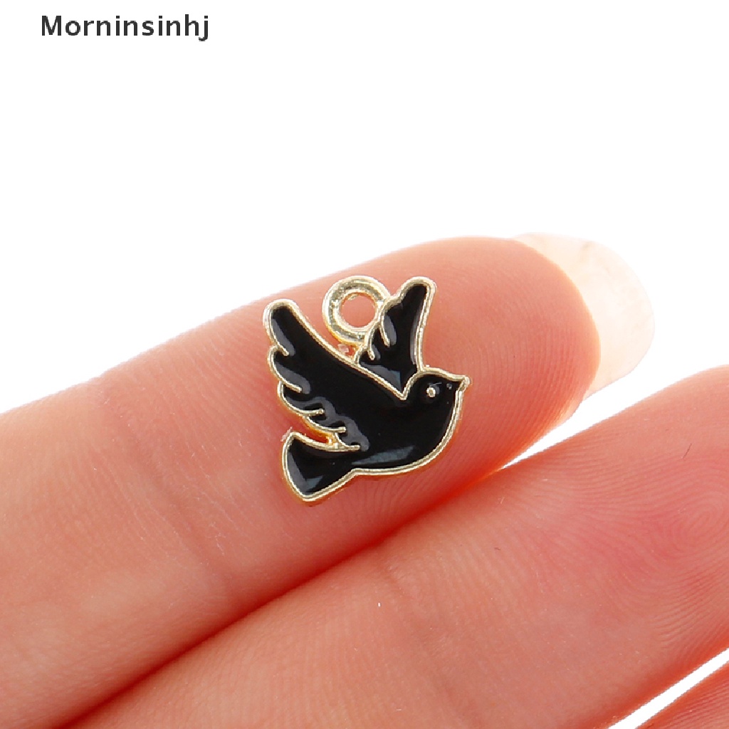 Mornin 10pcs 10*10mm Liontin Metal Peace Dove Untuk Membuat Perhiasan DIY Aksesoris id