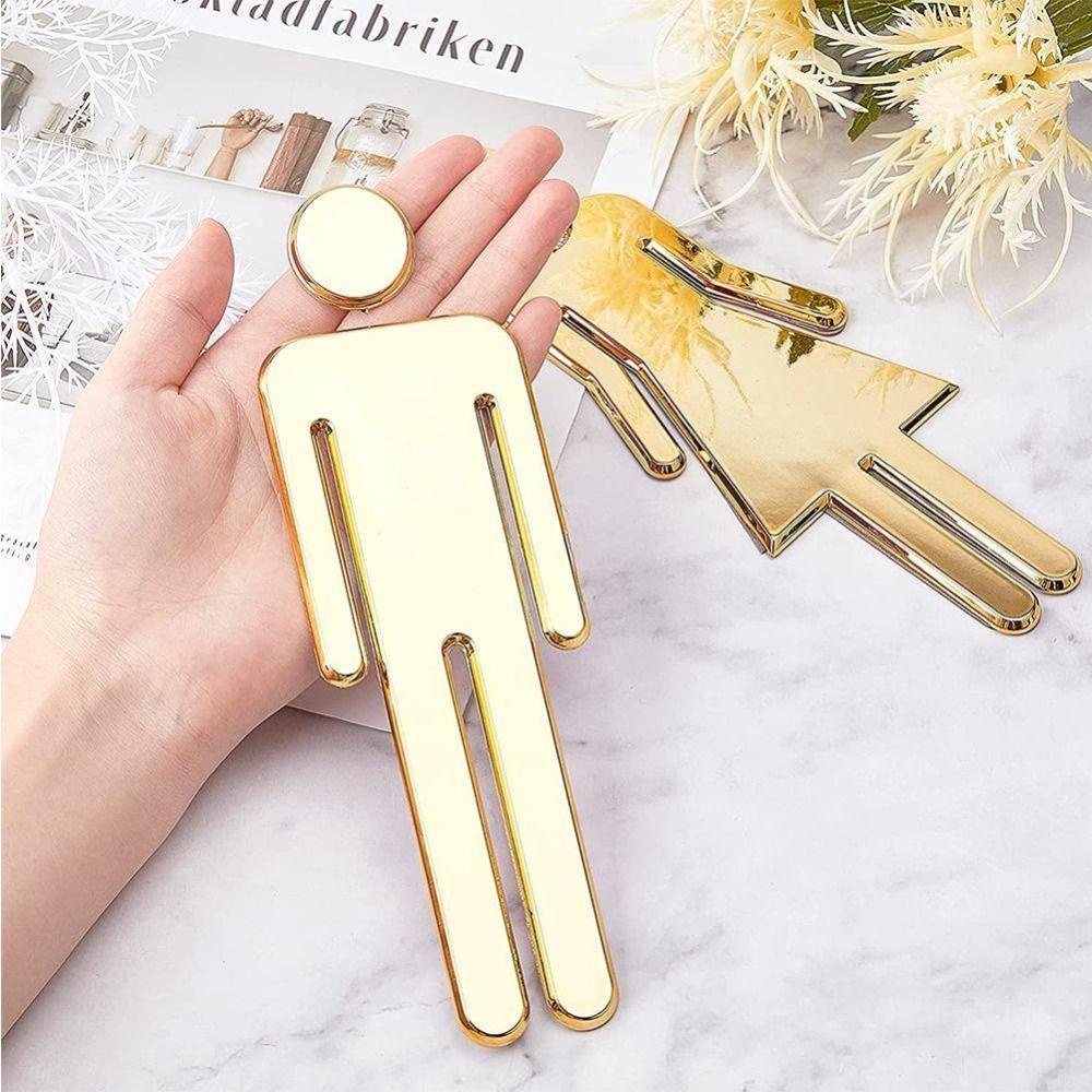 [Elegan] Stiker Toilet Removable Stereoskopis Tanda Kamar Mandi Tanda Kamar Mandi Rumah Wanita Simbol Pria Symbol Signboard