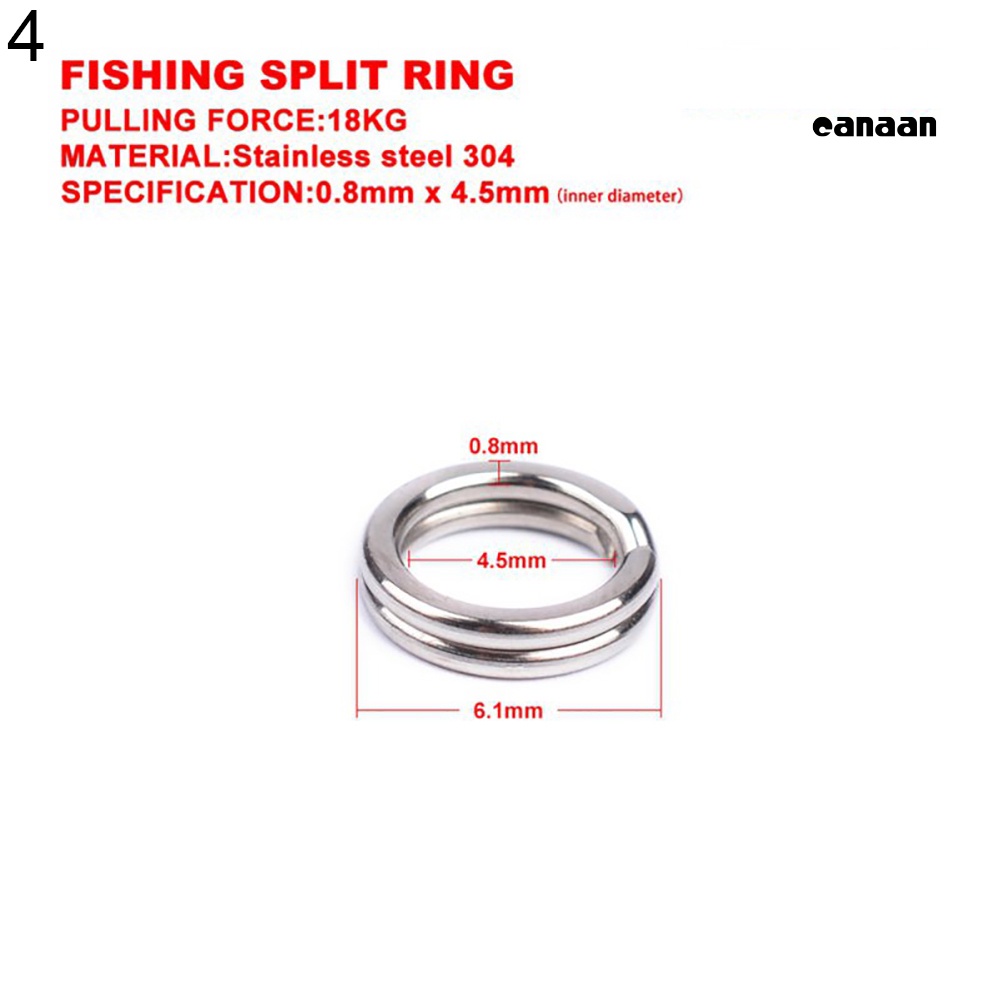 Cnn-100pcs Stainless Steel Double Loop Split Ring Open Fishing Konektor Tackle