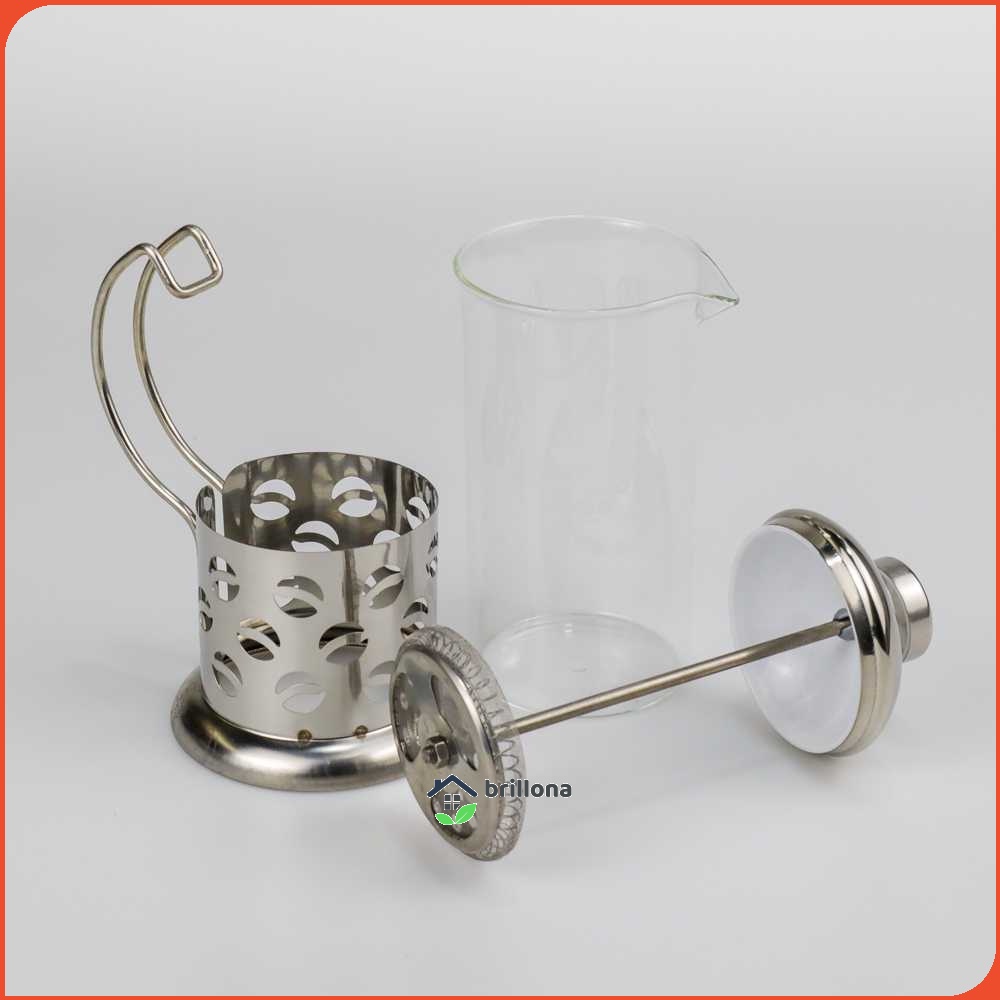 One Two Cups French Press Coffee Maker Pot Bean Pattern 350ml - KG72I