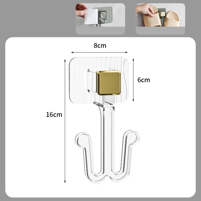 Gantungan Handuk Kalung Topi Bantalan Kuat Rumah Organize Alat Perekat Diri Sandal Drain Rak Dua Slot Sepatu Kait Gantung Barang Hemat Tempat Finishing Rak
