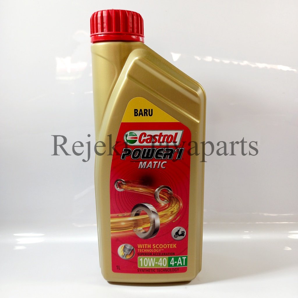 OLI CASTROL POWER 1 MATIC 1 LITER SAE 10W-40 API SN JASO BM ORIGINAL