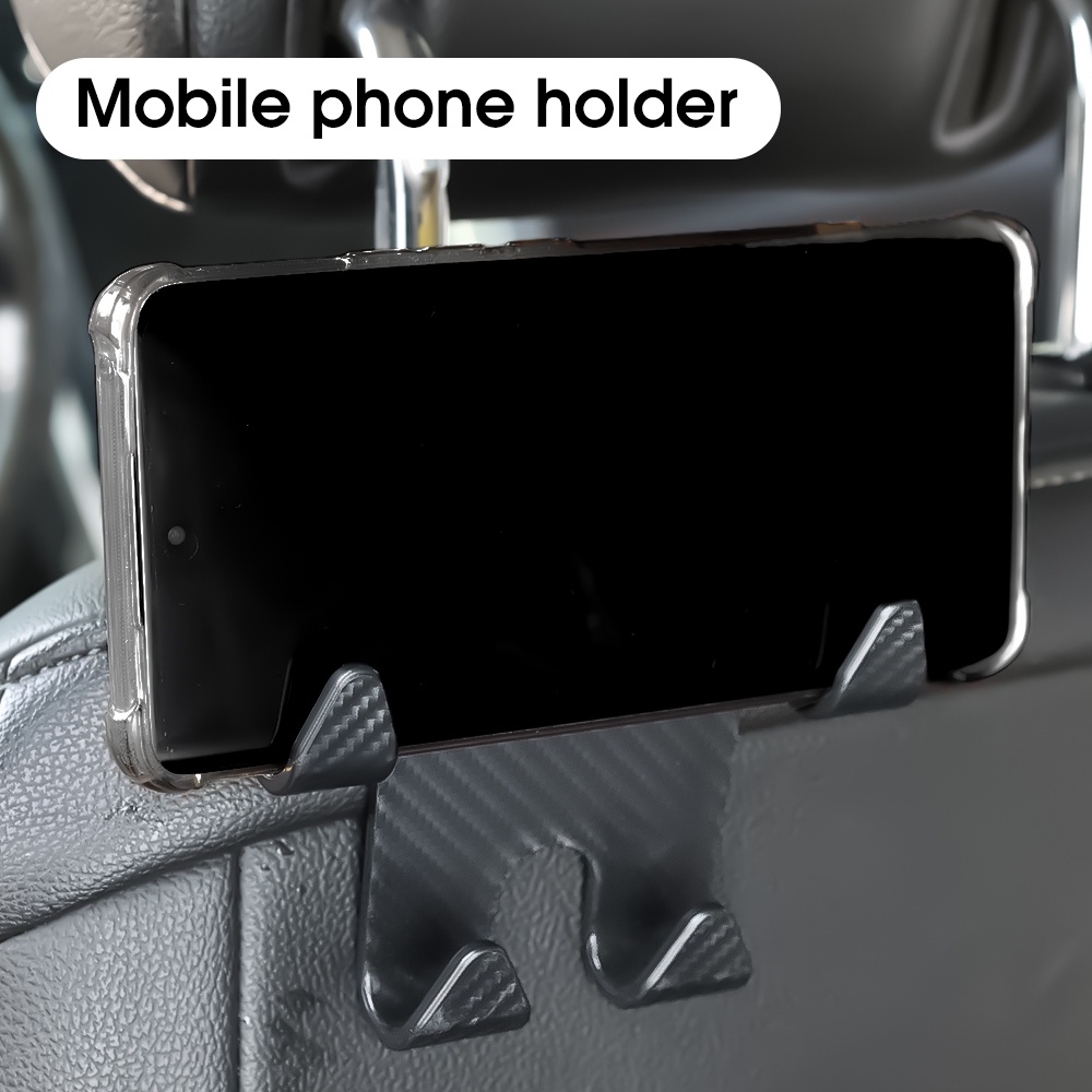 Universal Pengait Belakang Kursi Mobil Headrest Gantungan Tas Baju Gantung Penyimpanan Kait Dengan Phone Holder Duarable Hook Auto Interior Accessories