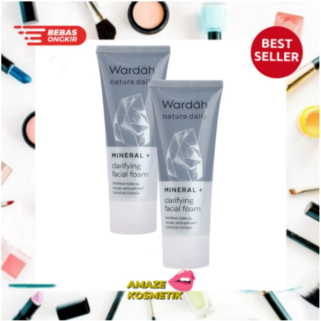 WARDAH Nature Daily Mineral+ Clarifying Facial Foam 60ml [ Amaze_Kosmetik ]