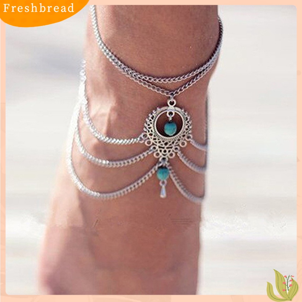 &lt; Freshbread &gt; Gelang Kaki Bohemian Gelang Kaki Rumbai Pantai Anti Karat Untuk Anak Perempuan