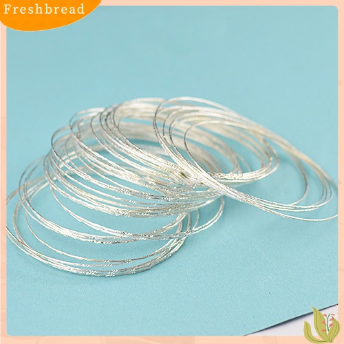 &lt; Freshbread &gt; 100pcs Gelang Perak Lapis Baja Kawat Cuff Slim Bangle Bracelet Set