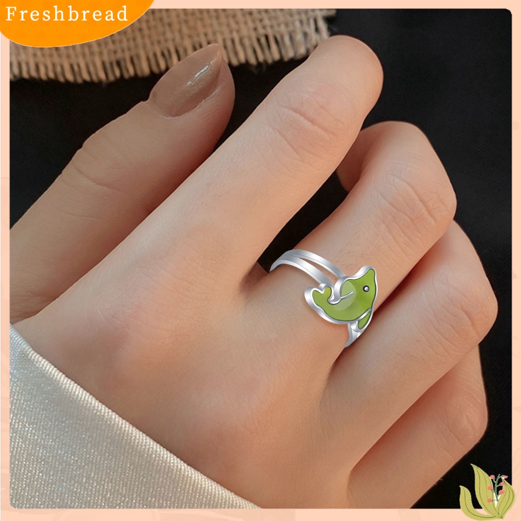&lt; Freshbread &gt; Adjustable Lucu Mengkilap Terang Wanita Cincin Dolphin Suhu Berubah Warna Mood Ring Perhiasan Aksesoris