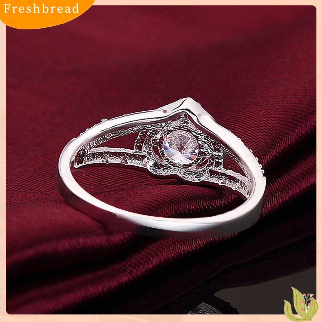 &lt; Freshbread &gt; Cincin Berlian Imitasi Hias Perhiasan Kreatif Bentuk Hati Hadiah Pertunangan Untuk Wanita