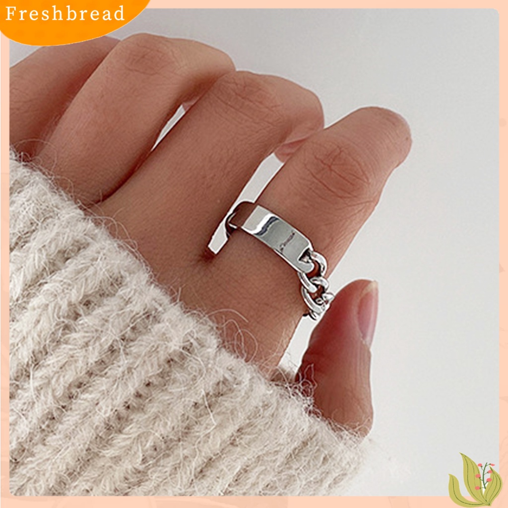 &lt; Freshbread &gt; Ring Cincin Rantai Zircon Hijau Bahan Metal Halus Gaya Perancis Untuk Club
