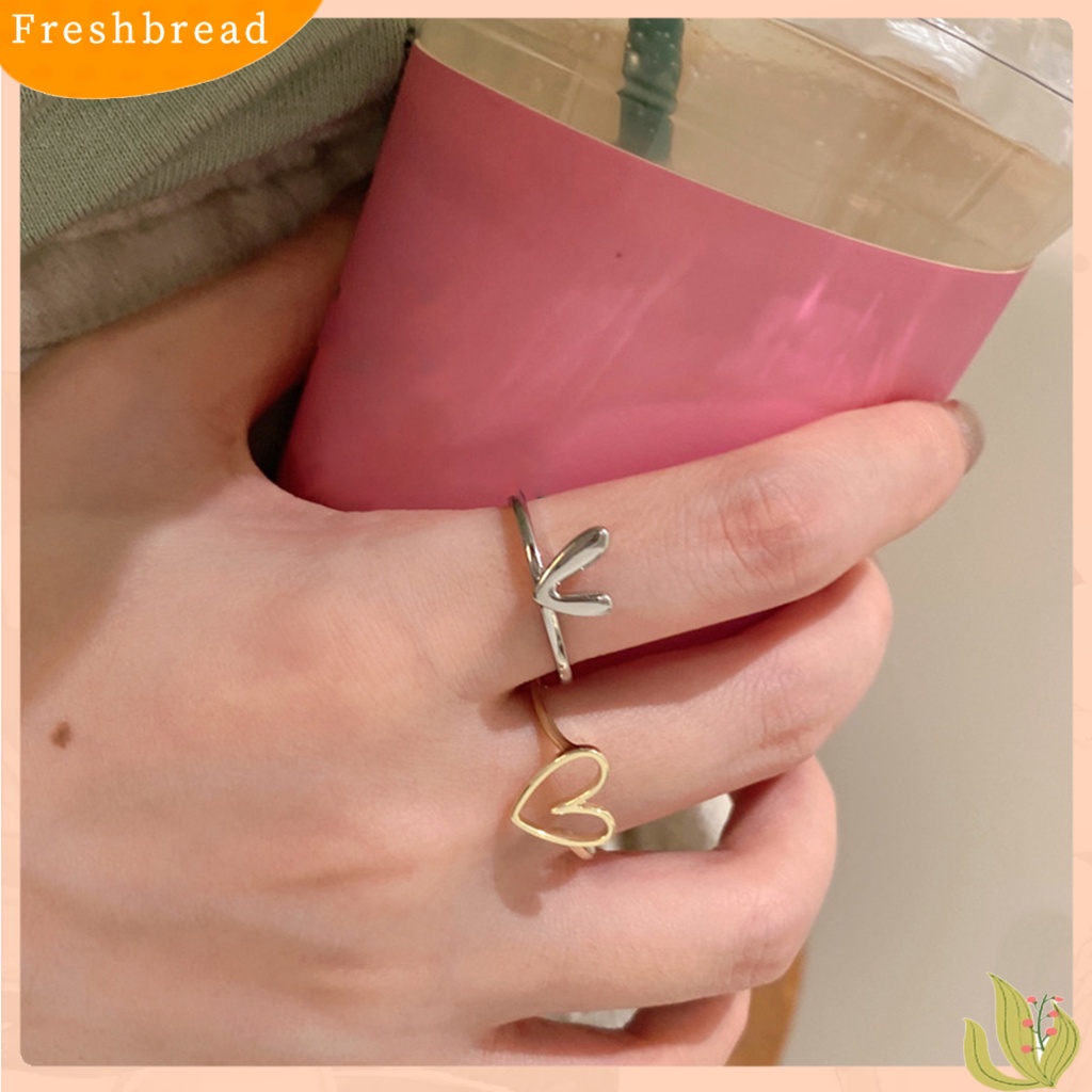 &lt; Freshbread &gt; 1set Wanita Cincin Dengan Kartu Ucapan Kepribadian Tidak Teratur Hadiah Hari Ibu Berongga Cinta Hati Jari Cincin Perhiasan Fashion