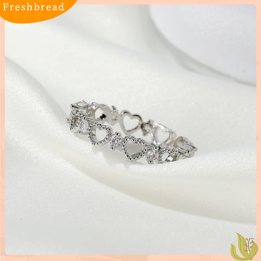 &lt; Freshbread &gt; Wanita Fashion Berongga Keluar Cinta Hati Desain Pembukaan Cincin Perhiasan Aksesori